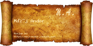 Máj Andor névjegykártya